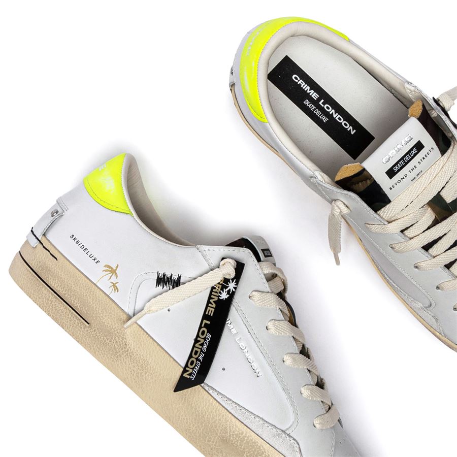 Sk8 deluxe camo yellow sneakers da uomo Crime London | 14108PP7B10